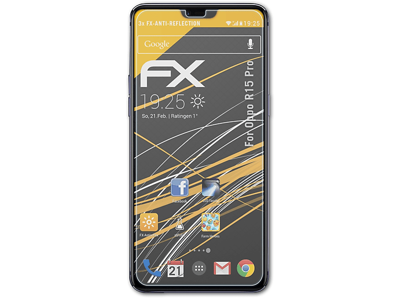 ATFOLIX 3x FX-Antireflex Displayschutz(für Oppo R15 Pro)