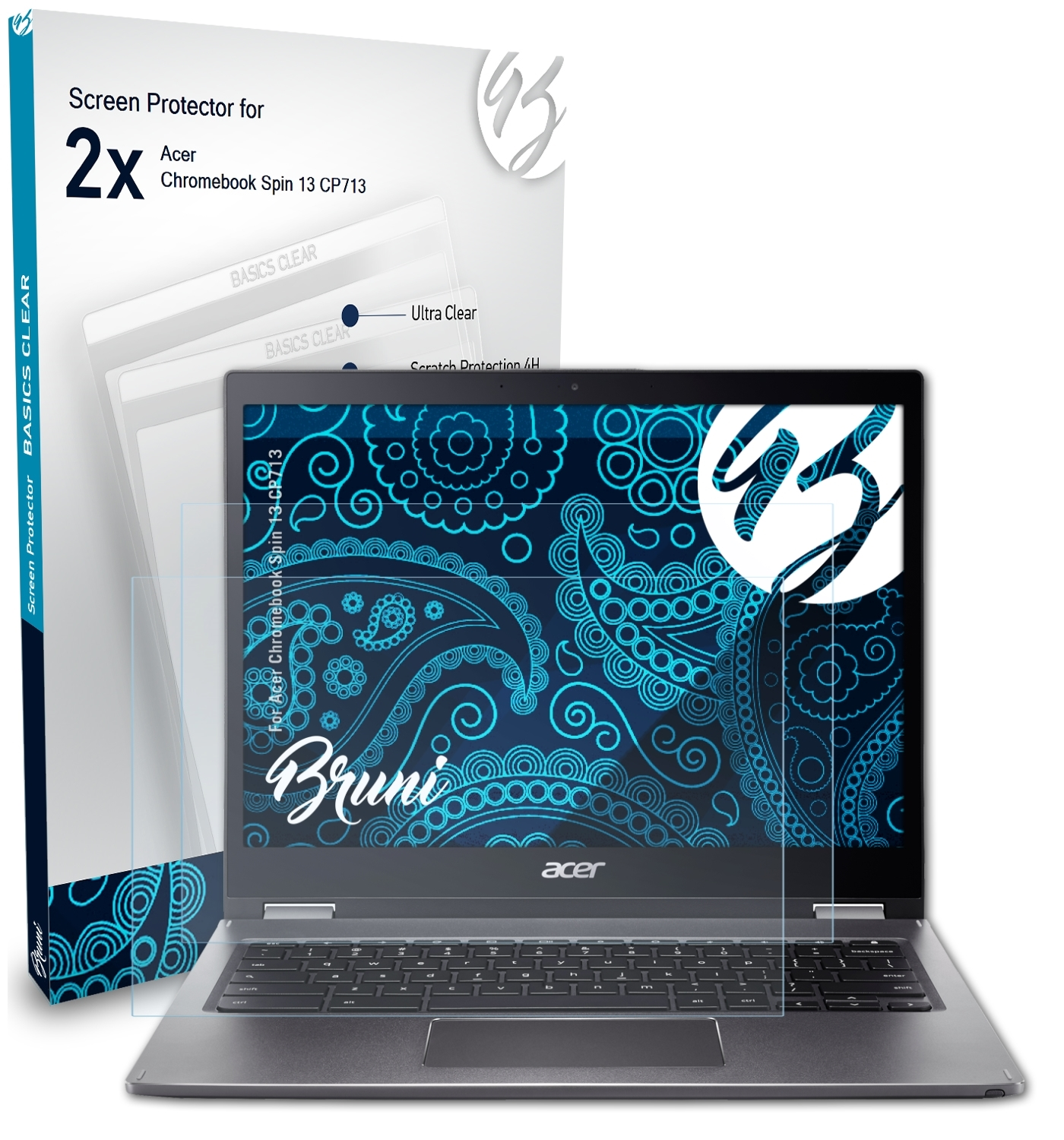 Acer Spin 2x BRUNI 13 Chromebook (CP713)) Basics-Clear Schutzfolie(für