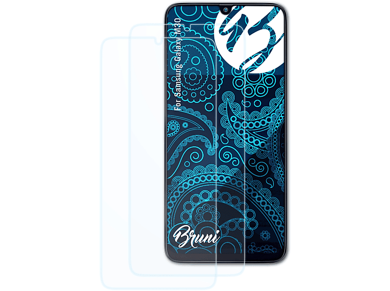 BRUNI 2x Basics-Clear Schutzfolie(für M30) Galaxy Samsung