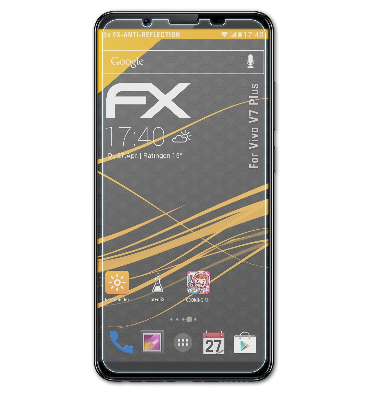 ATFOLIX 3x Vivo FX-Antireflex Plus) V7 Displayschutz(für