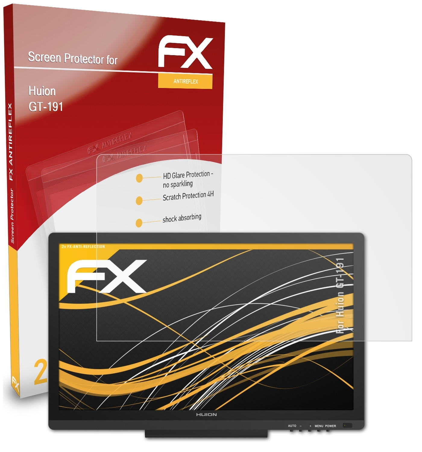 ATFOLIX 2x FX-Antireflex Displayschutz(für Huion GT-191)