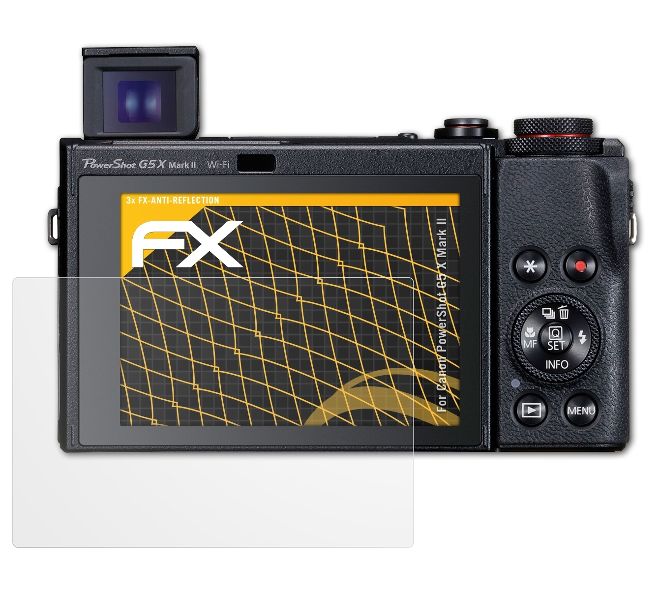 ATFOLIX 3x Mark FX-Antireflex II) X PowerShot Displayschutz(für G5 Canon