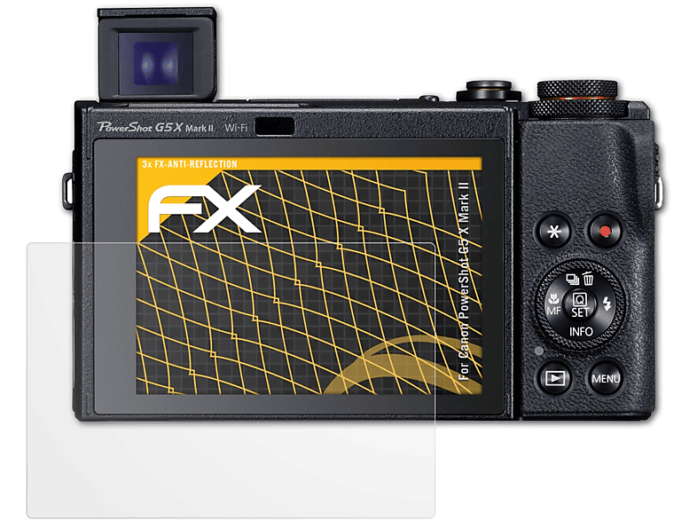ATFOLIX 3x FX-Antireflex Displayschutz(für Canon PowerShot G5 X Mark II)