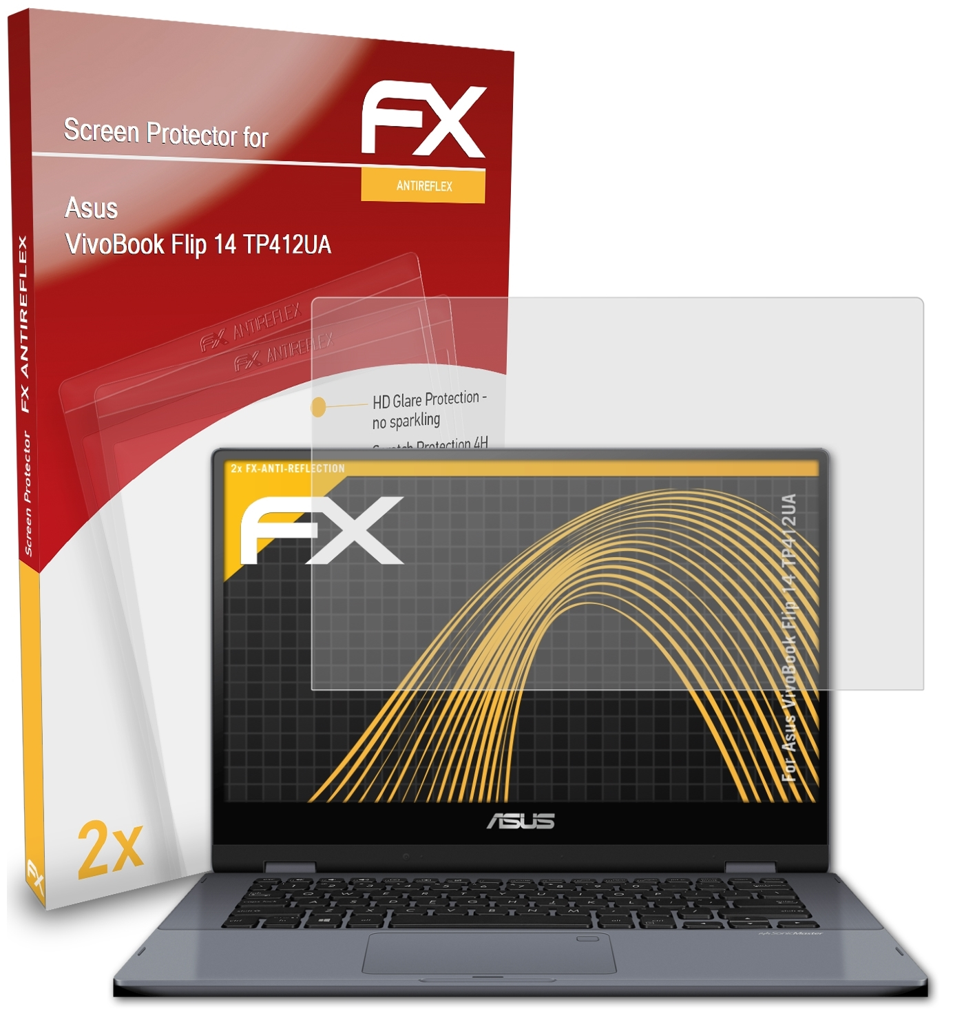 ATFOLIX 2x FX-Antireflex Displayschutz(für 14 Flip Asus VivoBook (TP412UA))