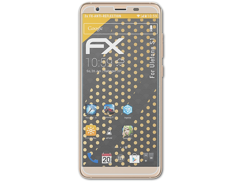 ATFOLIX 3x FX-Antireflex Displayschutz(für Ulefone S1)