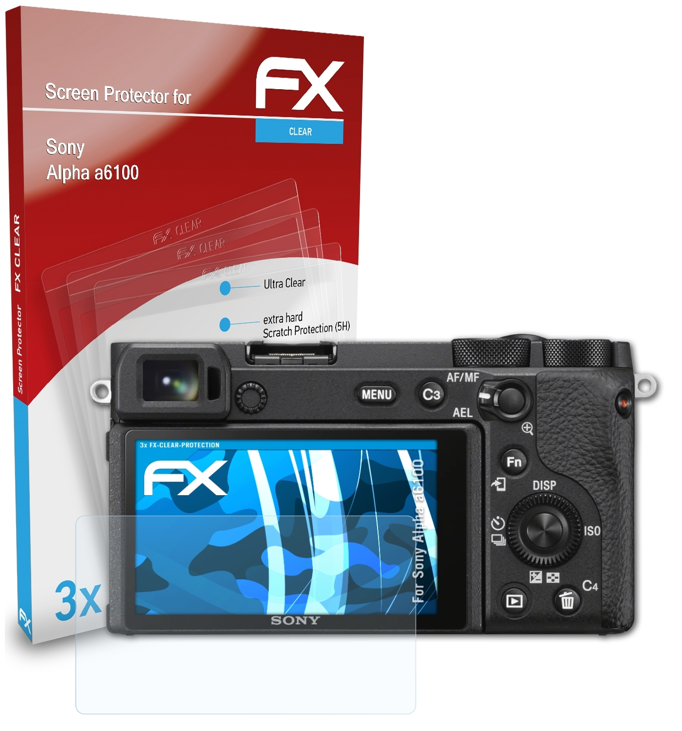 a6100) FX-Clear Alpha Sony ATFOLIX Displayschutz(für 3x