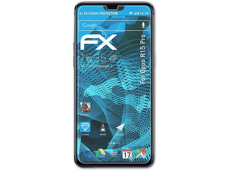 ATFOLIX 3x FX-Clear Displayschutz(für Oppo R15 Pro)