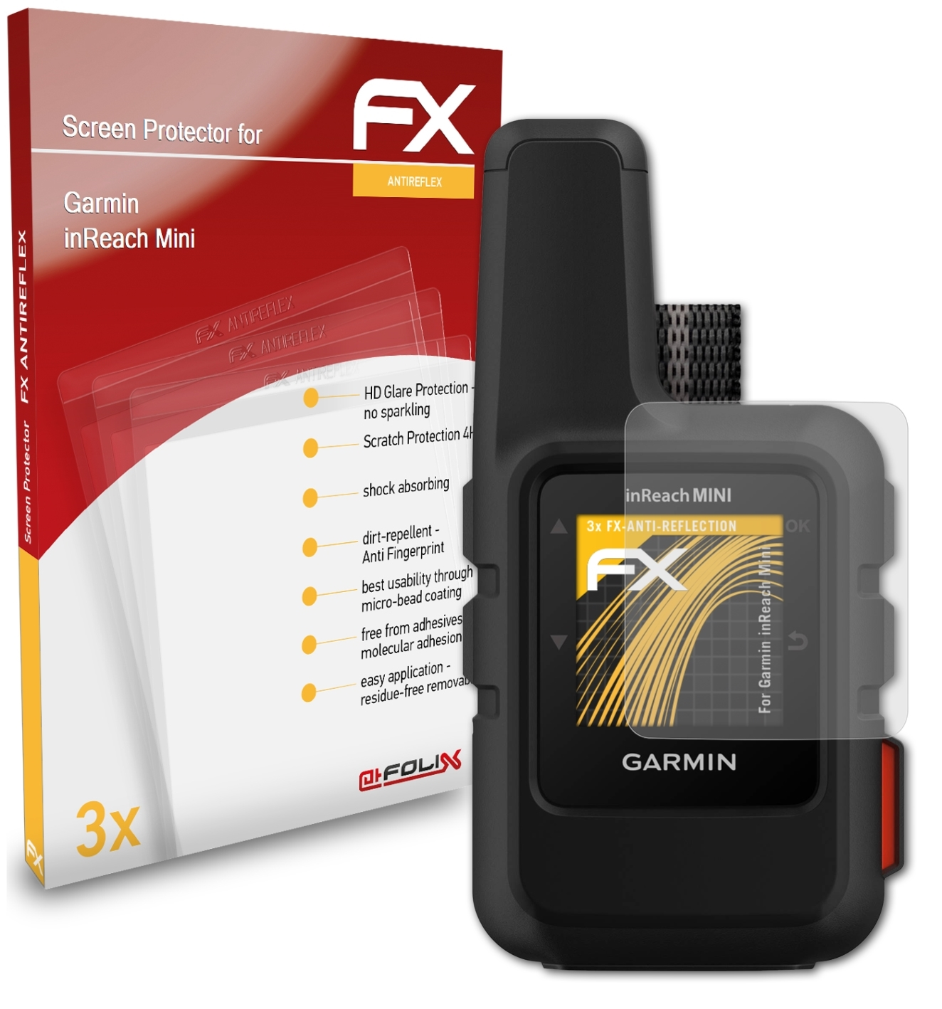 ATFOLIX 3x Mini) Displayschutz(für FX-Antireflex inReach Garmin