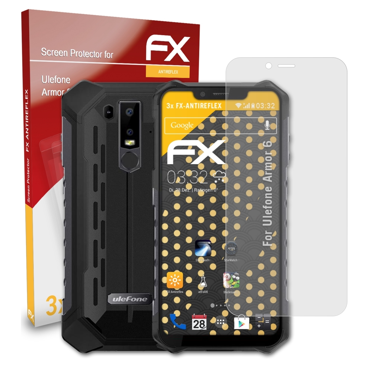 Displayschutz(für 6) 3x ATFOLIX Armor FX-Antireflex Ulefone