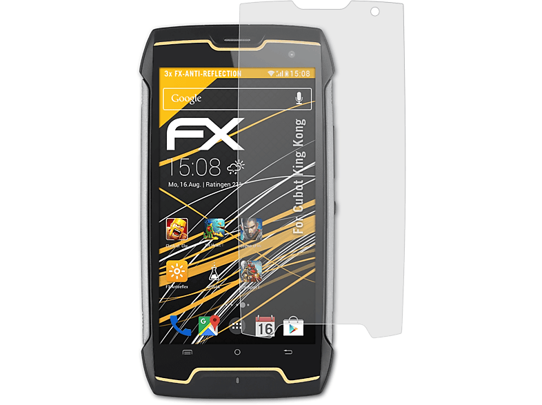 ATFOLIX 3x FX-Antireflex King Kong) Displayschutz(für Cubot