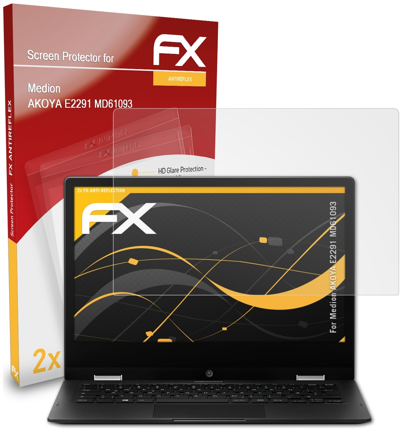 ATFOLIX Displayschutz(für E2291 AKOYA (MD61093)) FX-Antireflex 2x Medion