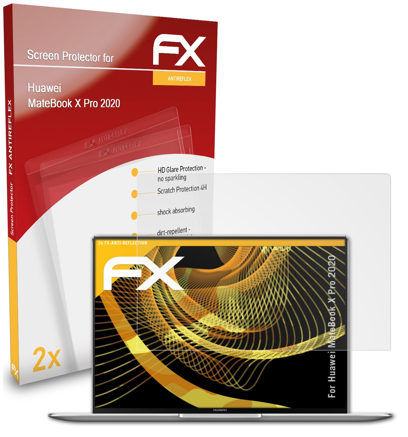 X Huawei Displayschutz(für ATFOLIX 2x (2020)) MateBook Pro FX-Antireflex