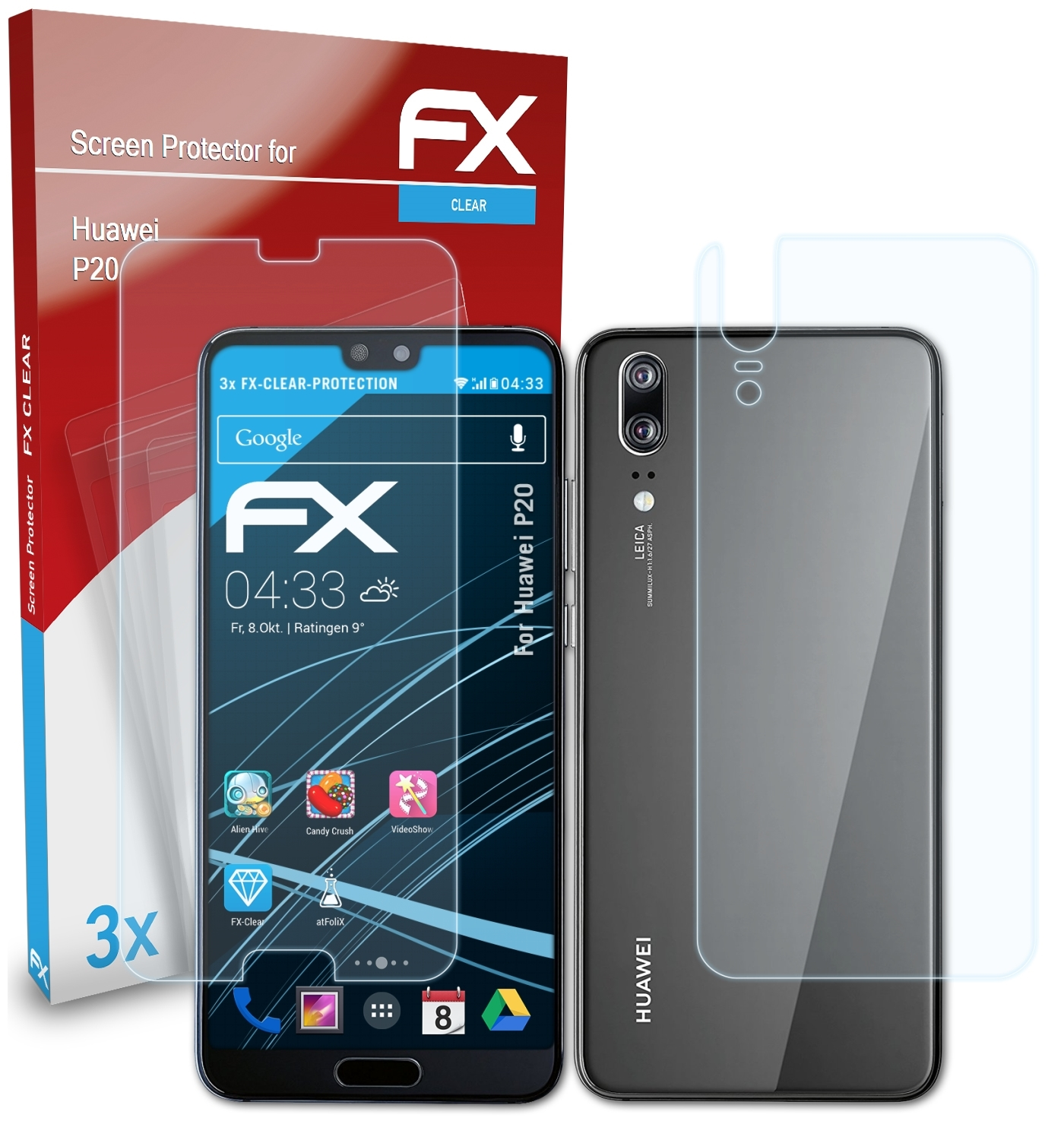 ATFOLIX FX-Clear Displayschutz(für Huawei 3x P20)