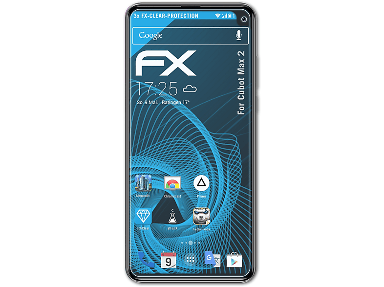 ATFOLIX 3x FX-Clear Displayschutz(für Cubot Max 2)