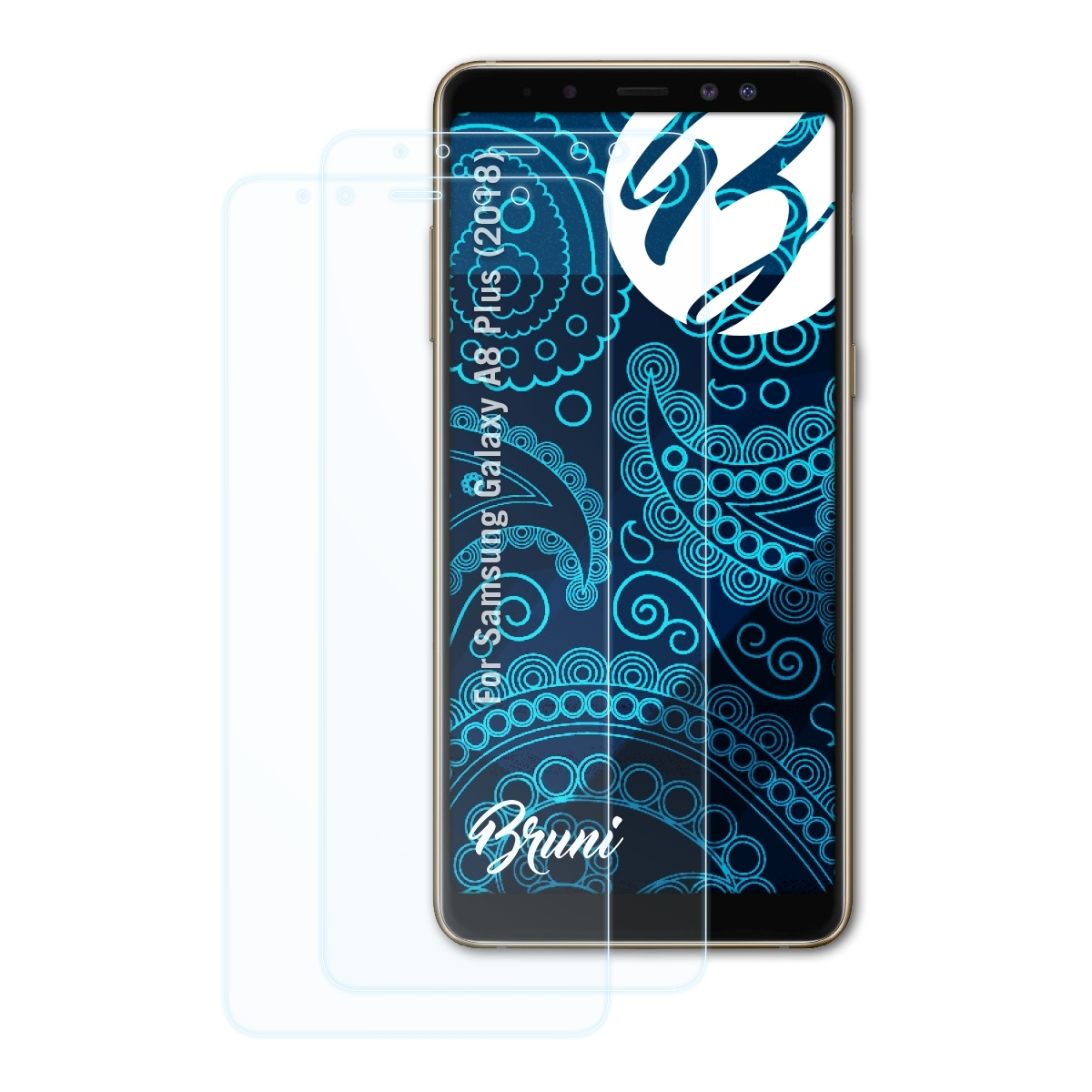 (2018)) BRUNI Samsung Galaxy A8 Schutzfolie(für Plus Basics-Clear 2x