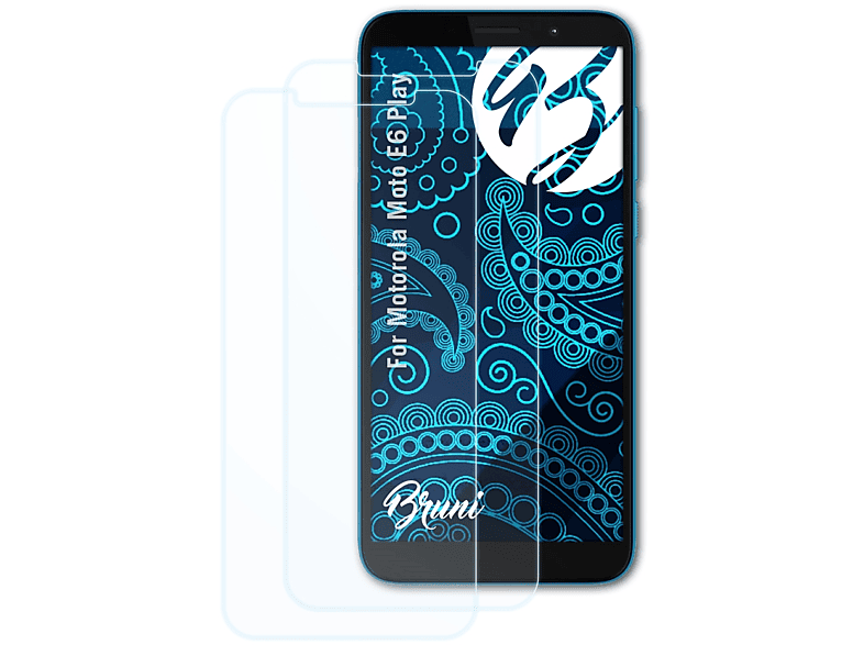 BRUNI 2x Basics-Clear Schutzfolie(für Motorola Moto E6 Play)