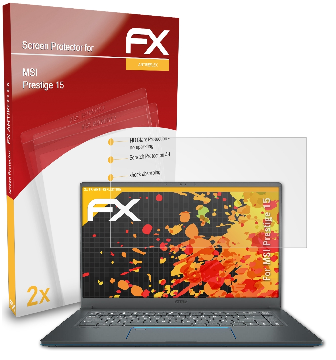 Displayschutz(für 15) 2x MSI Prestige ATFOLIX FX-Antireflex