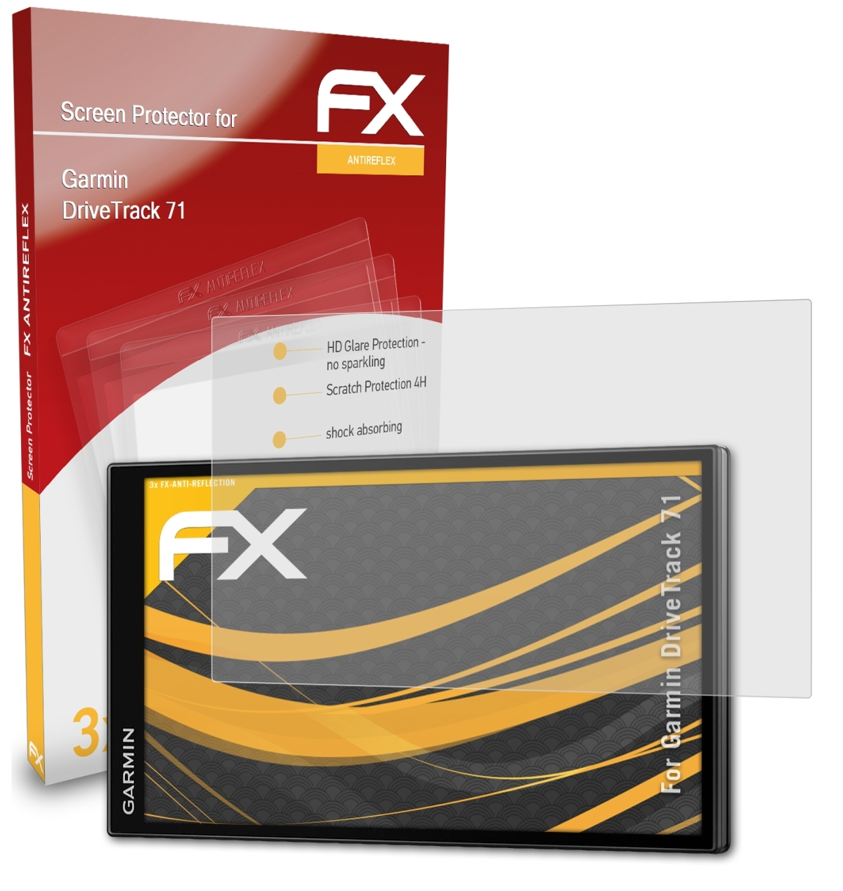 3x 71) Garmin DriveTrack Displayschutz(für FX-Antireflex ATFOLIX