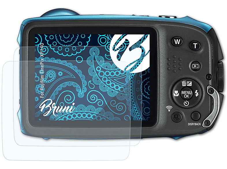 BRUNI 2x Basics-Clear Schutzfolie(für Fujifilm FinePix XP140)