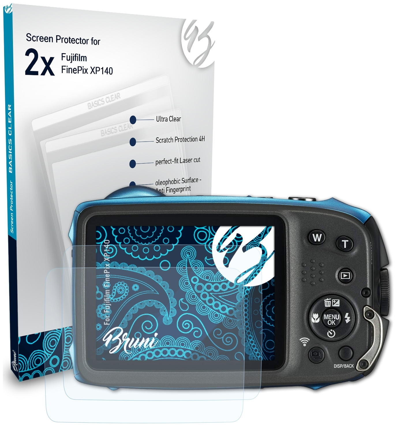 BRUNI 2x Basics-Clear XP140) Fujifilm FinePix Schutzfolie(für