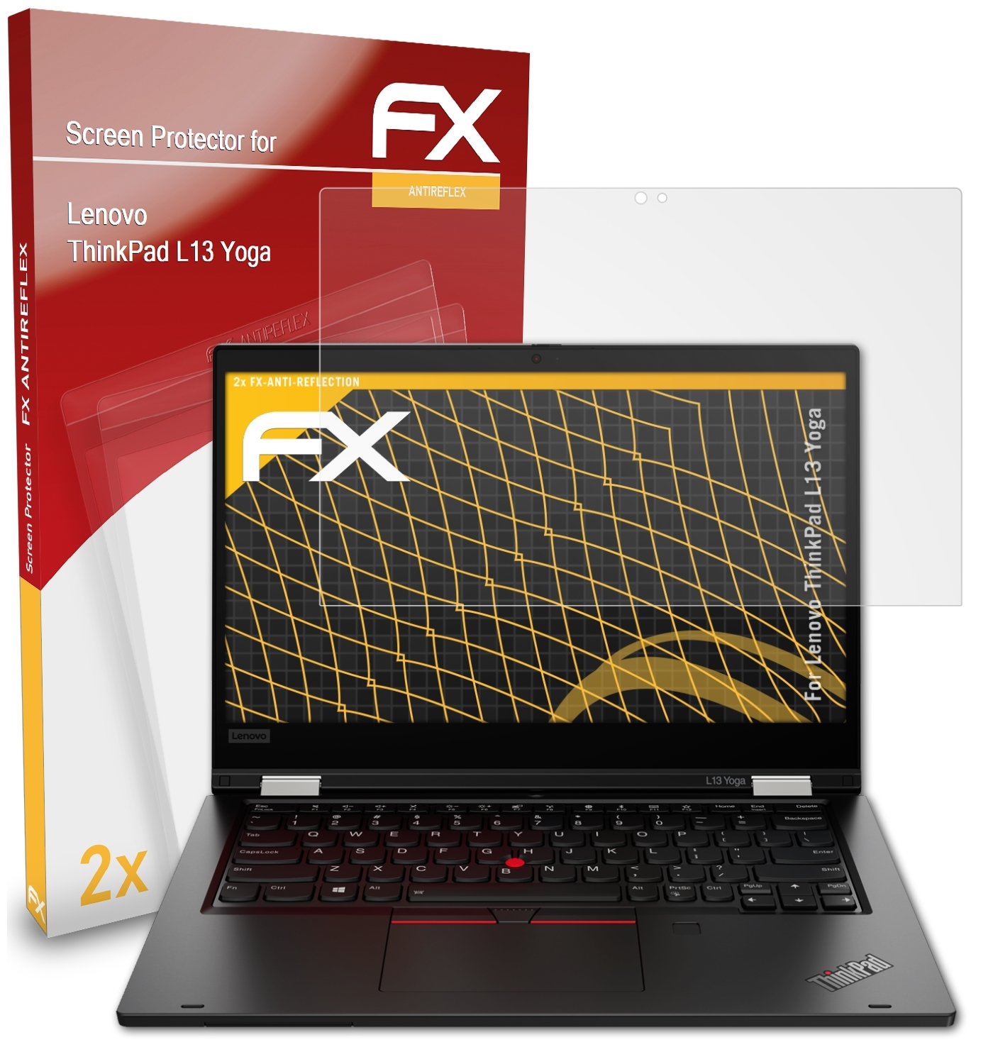 ATFOLIX 2x Lenovo FX-Antireflex ThinkPad Displayschutz(für L13 Yoga)