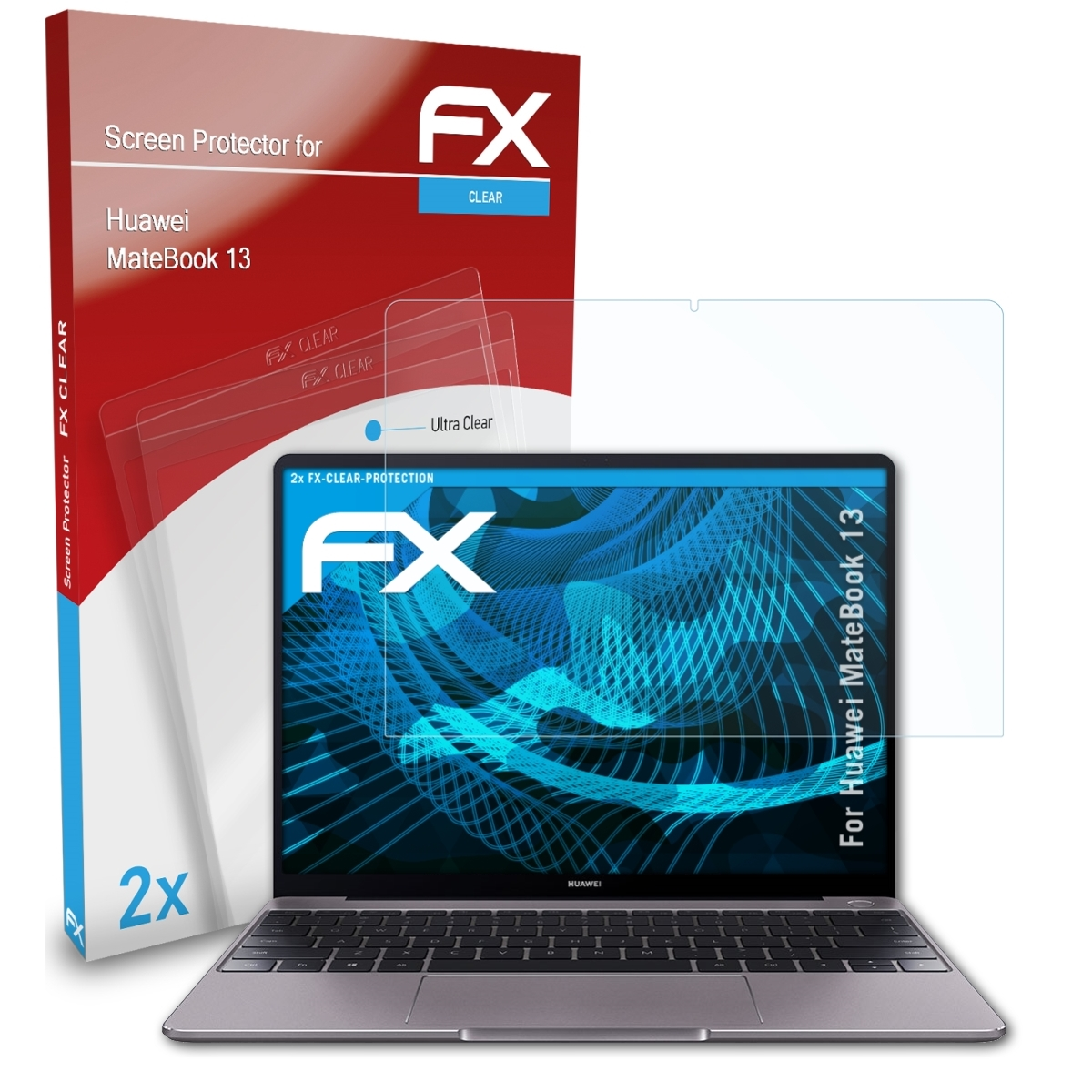 ATFOLIX 2x FX-Clear Displayschutz(für Huawei 13) MateBook