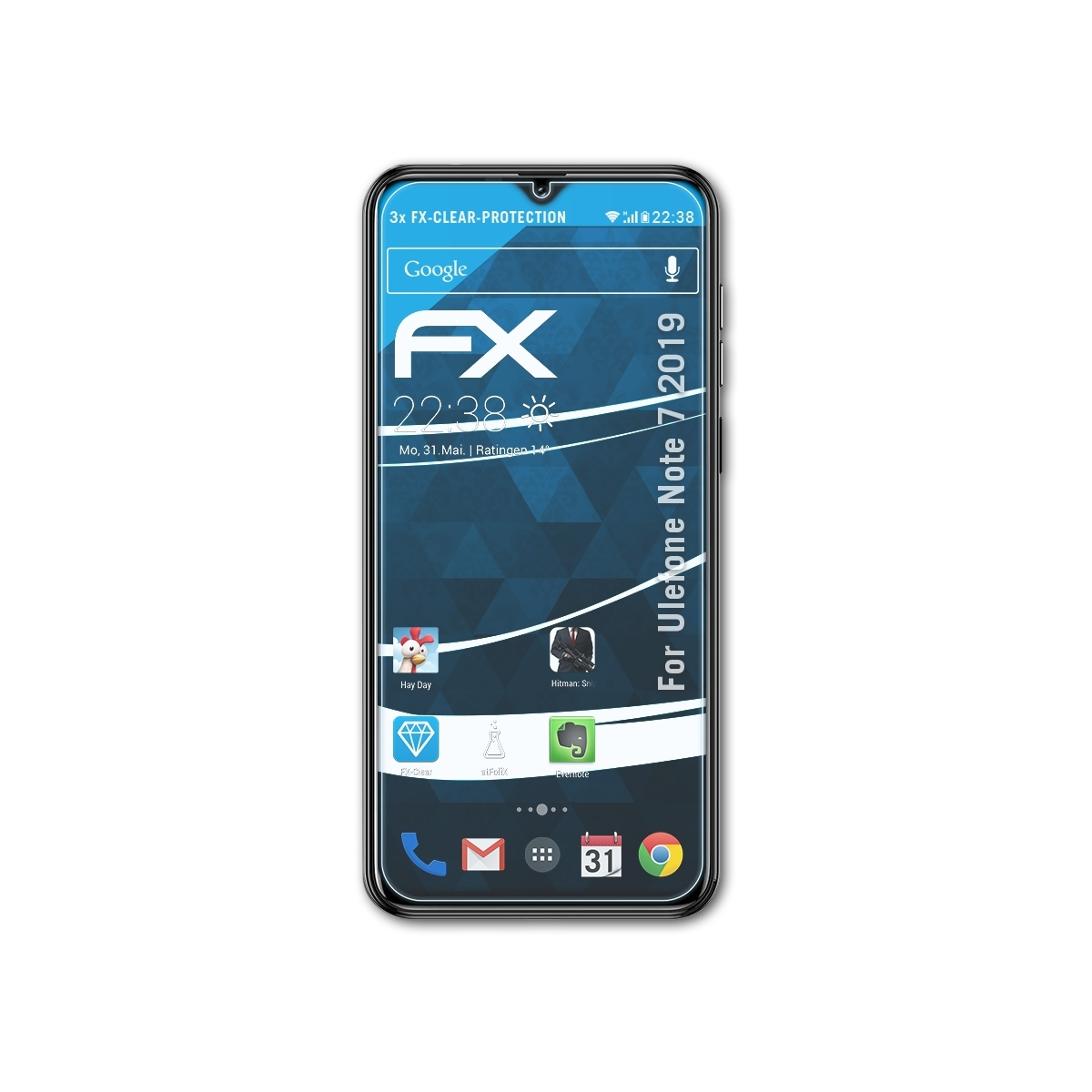 7 ATFOLIX (2019)) Note 3x FX-Clear Displayschutz(für Ulefone