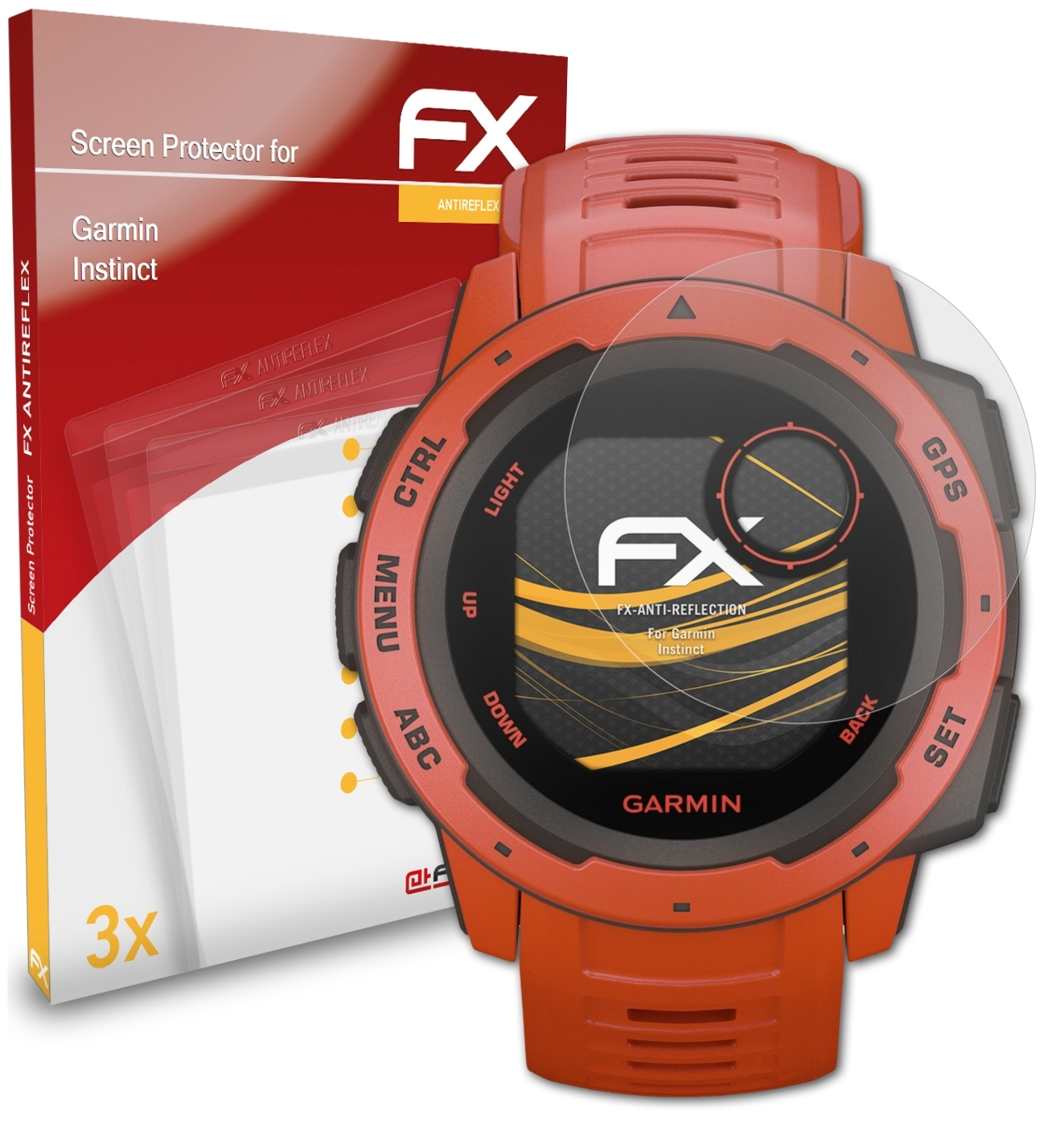 FX-Antireflex ATFOLIX Garmin 3x Instinct) Displayschutz(für