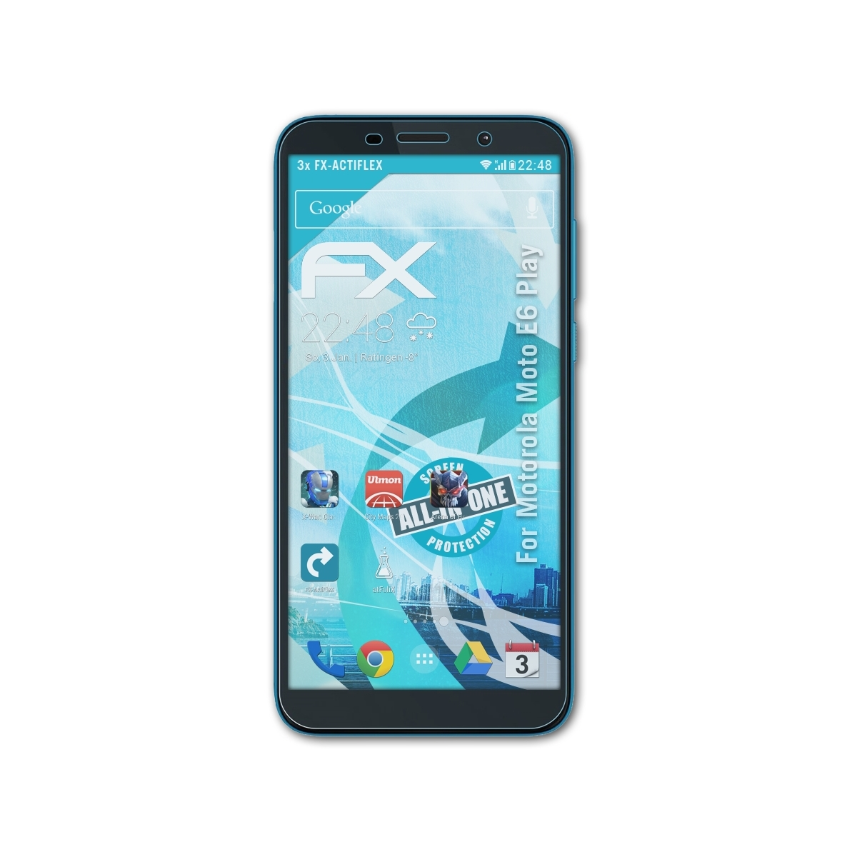 ATFOLIX 3x Moto FX-ActiFleX Displayschutz(für Motorola Play) E6