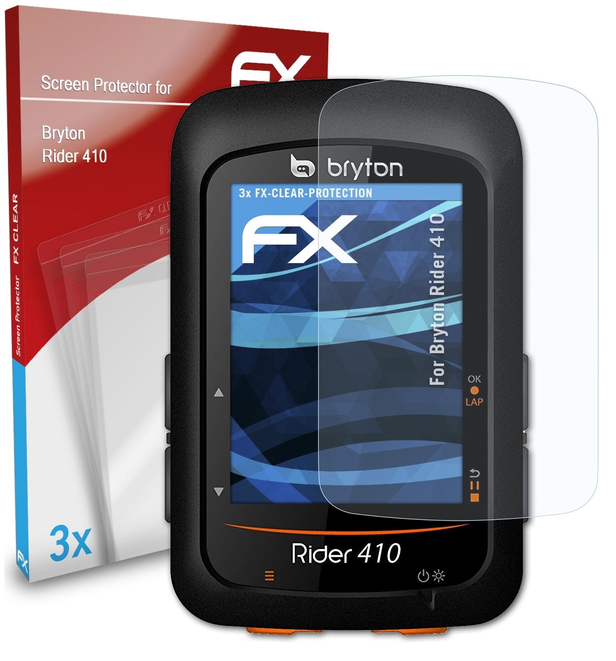 ATFOLIX Displayschutz(für FX-Clear Rider Bryton 3x 410)