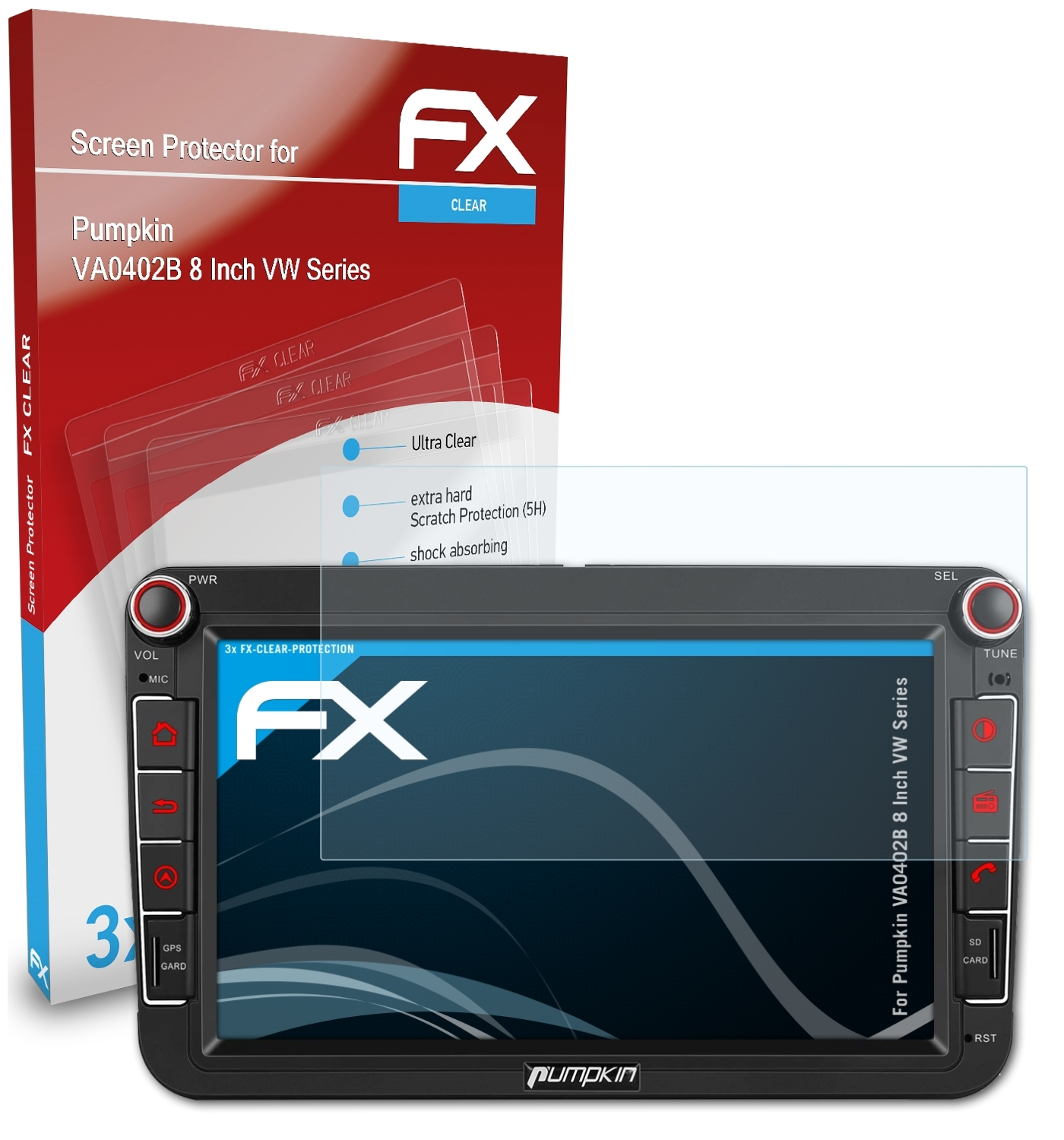 ATFOLIX 3x FX-Clear Displayschutz(für Pumpkin Inch) 8 VA0402B