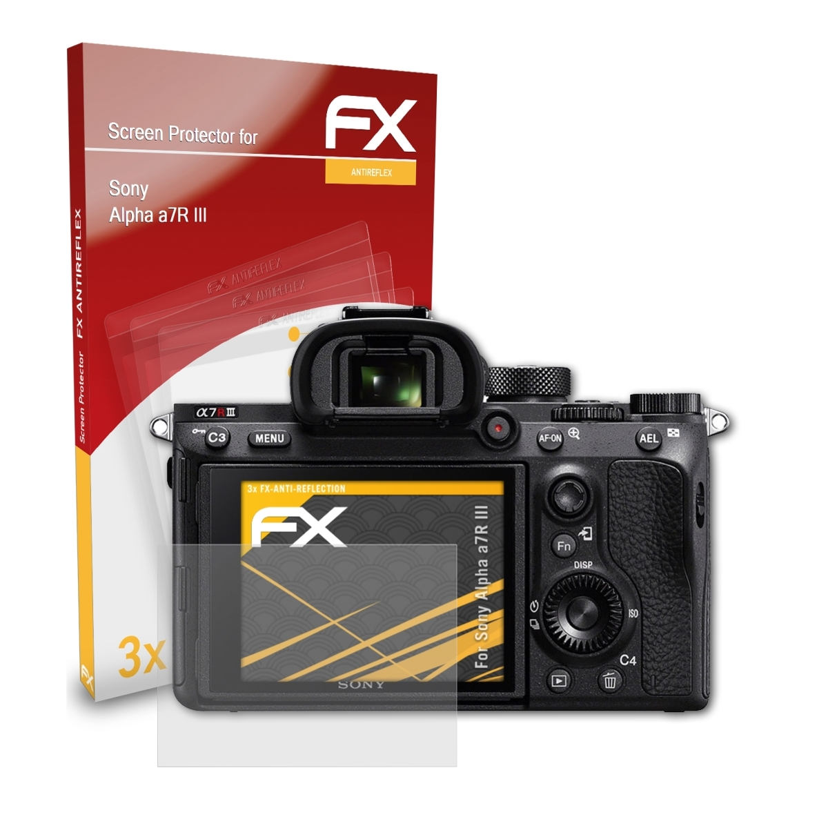 ATFOLIX 3x a7R Displayschutz(für Sony FX-Antireflex Alpha III)