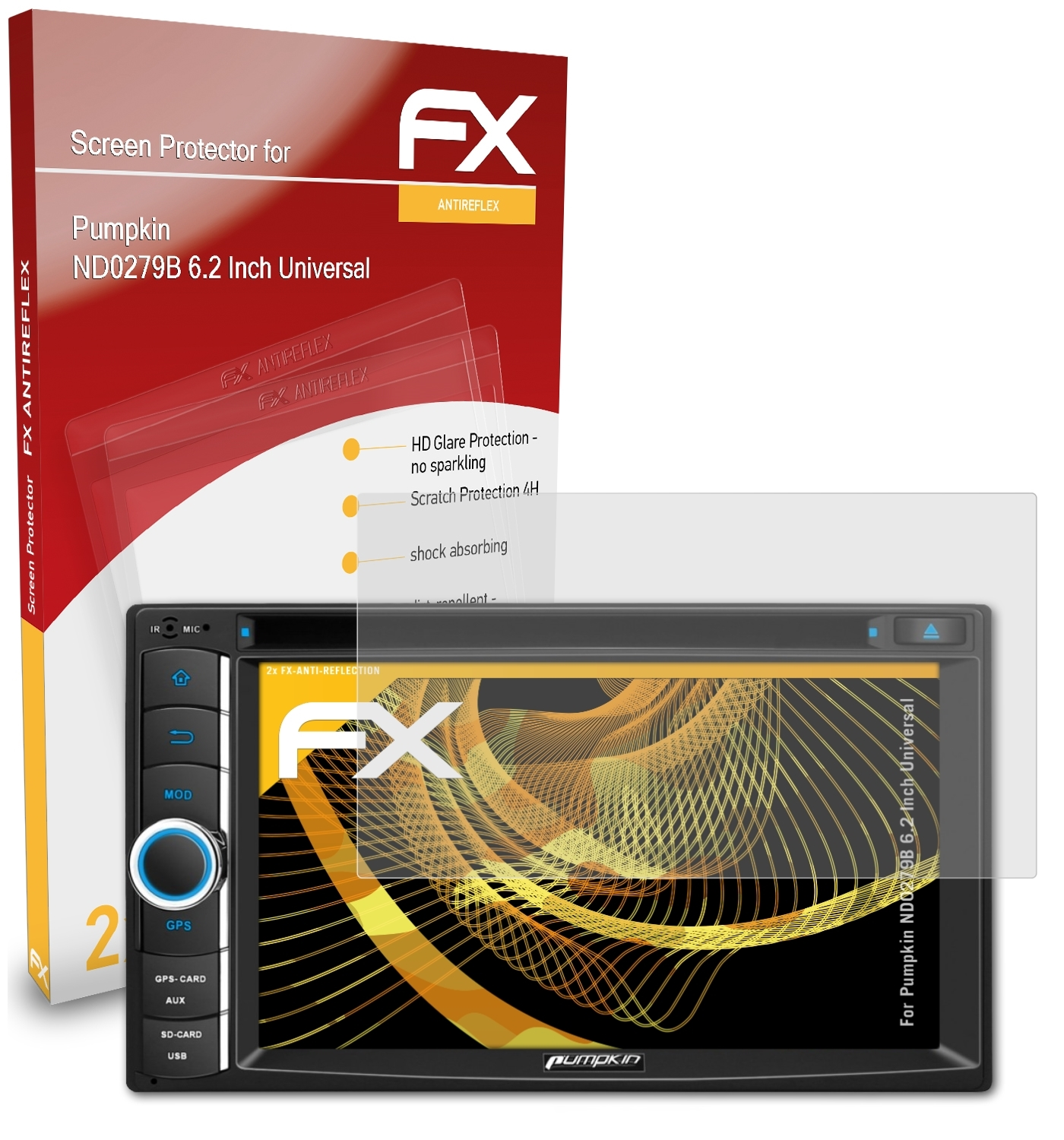 FX-Antireflex Pumpkin Displayschutz(für 2x ATFOLIX ND0279B (Universal)) Inch 6.2