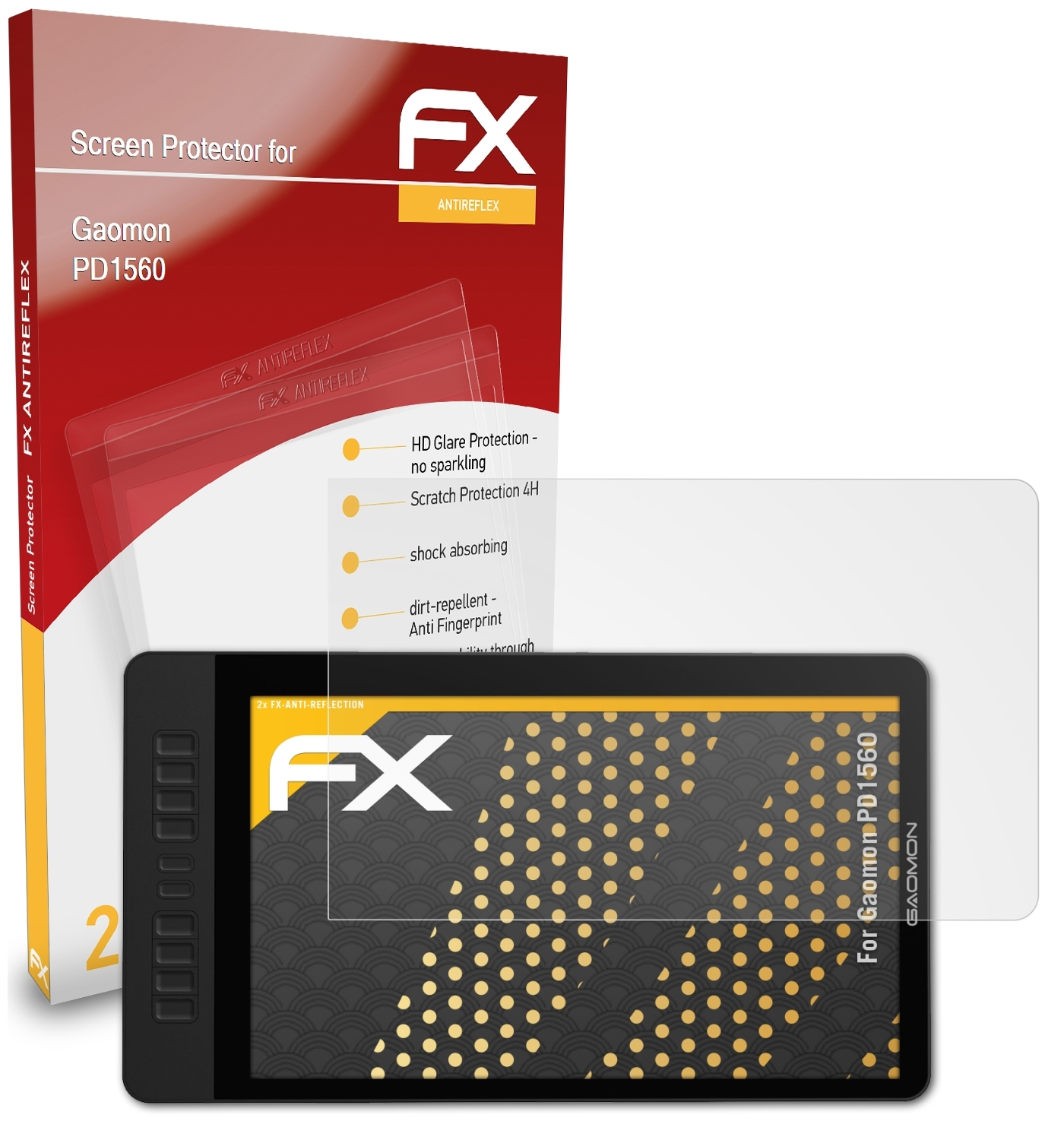 ATFOLIX 2x FX-Antireflex Displayschutz(für Gaomon PD1560)