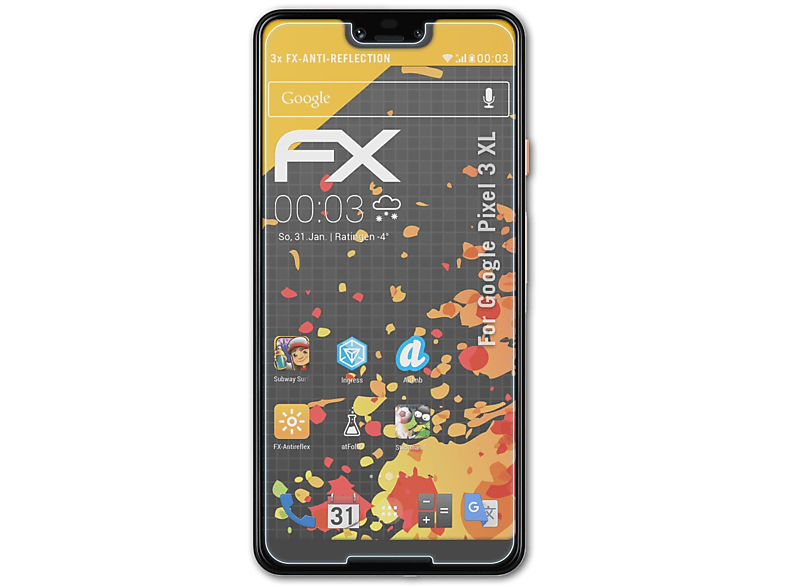 ATFOLIX 3x FX-Antireflex Displayschutz(für Google Pixel XL) 3