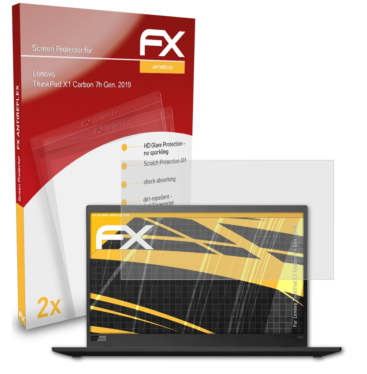 ATFOLIX 2x FX-Antireflex 2019)) Carbon Lenovo (7h Displayschutz(für ThinkPad X1 Gen