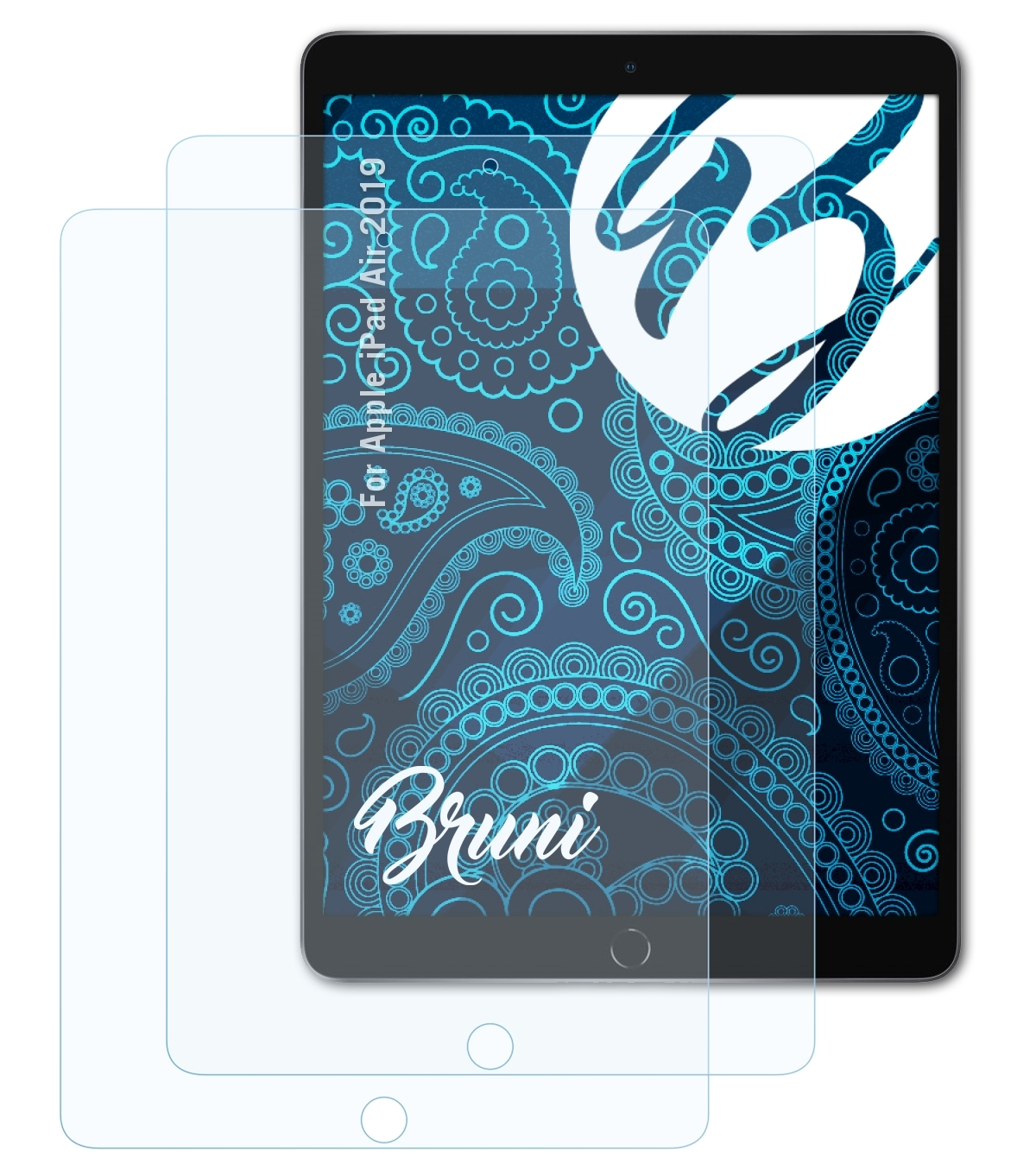 BRUNI 2x Basics-Clear (2019)) iPad Apple Schutzfolie(für Air