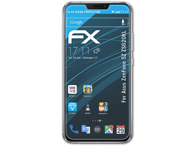 ZenFone Asus FX-Clear Displayschutz(für ATFOLIX (ZS620KL)) 3x 5Z