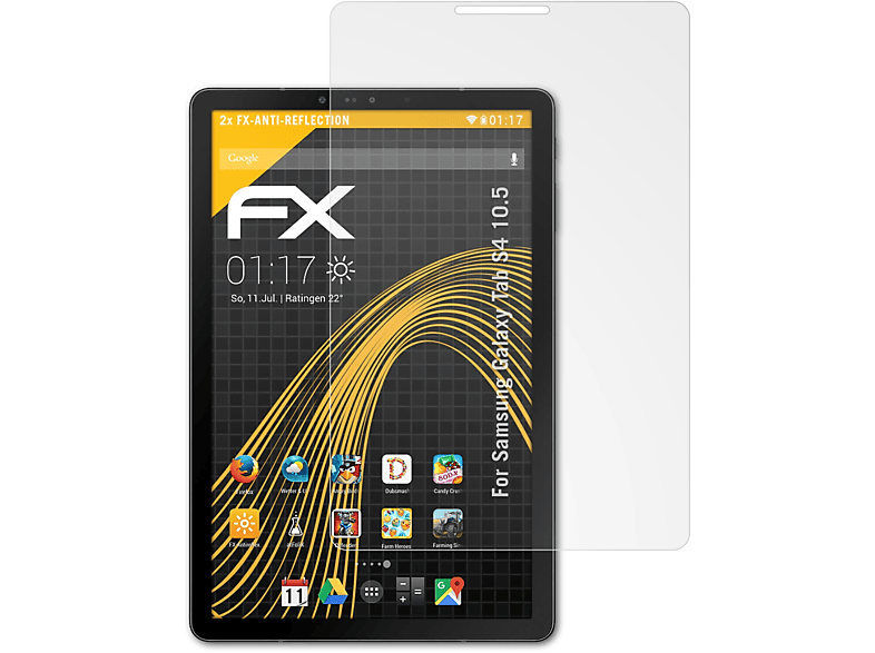 Tab FX-Antireflex Galaxy Samsung S4 Displayschutz(für ATFOLIX 2x 10.5)