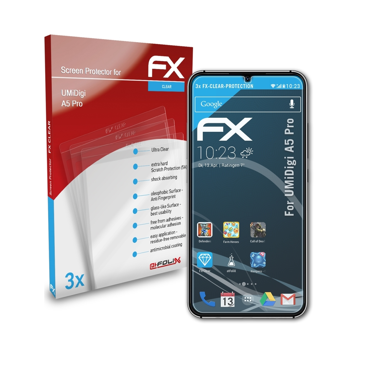 ATFOLIX 3x A5 Displayschutz(für Pro) FX-Clear UMiDigi