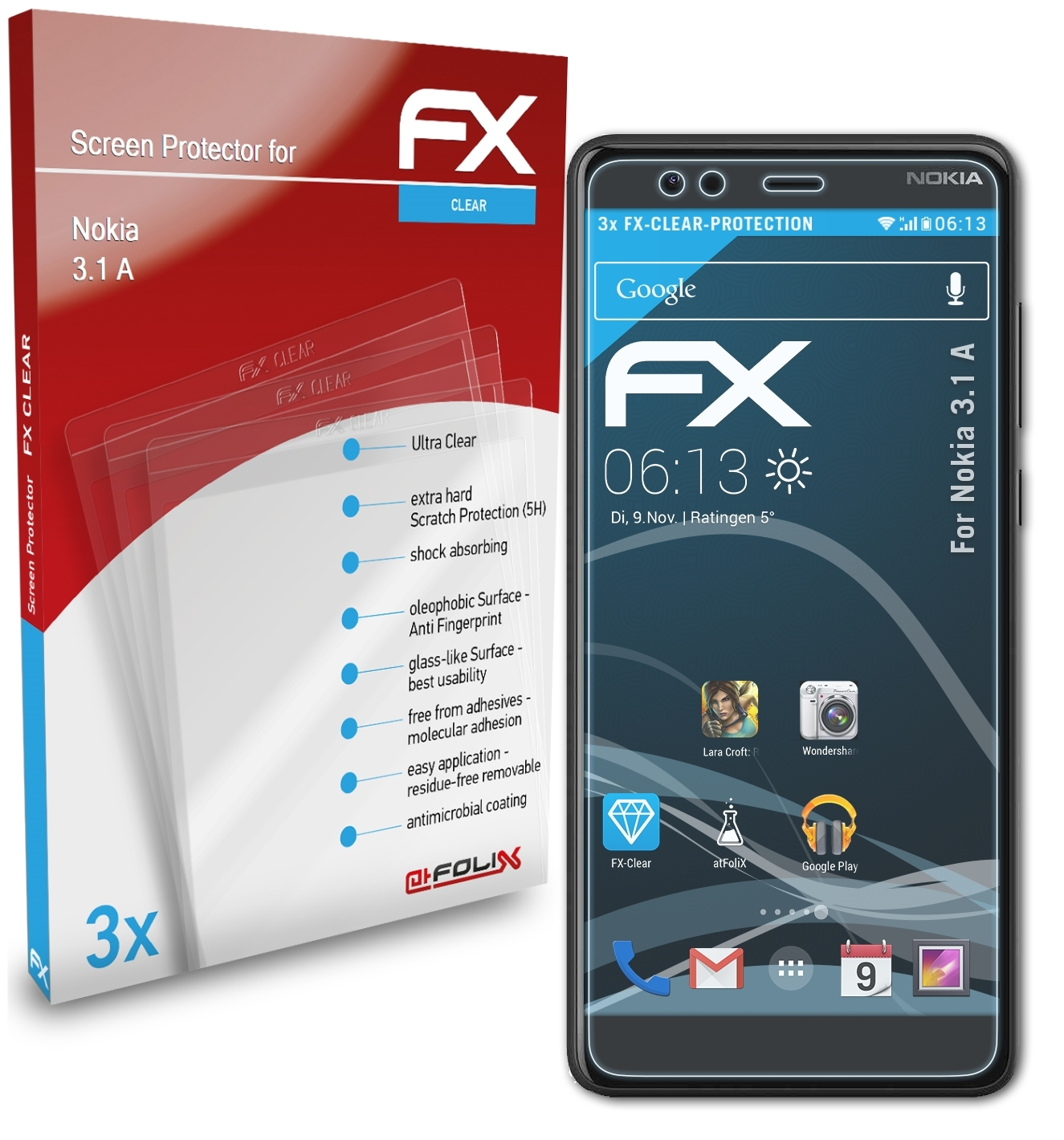 Displayschutz(für Nokia A) FX-Clear 3x ATFOLIX 3.1