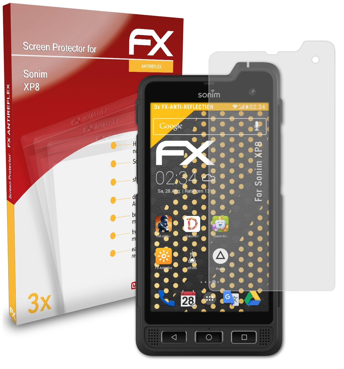 FX-Antireflex 3x Displayschutz(für XP8) Sonim ATFOLIX