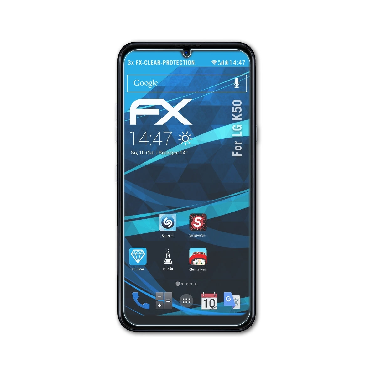 LG K50) FX-Clear 3x ATFOLIX Displayschutz(für