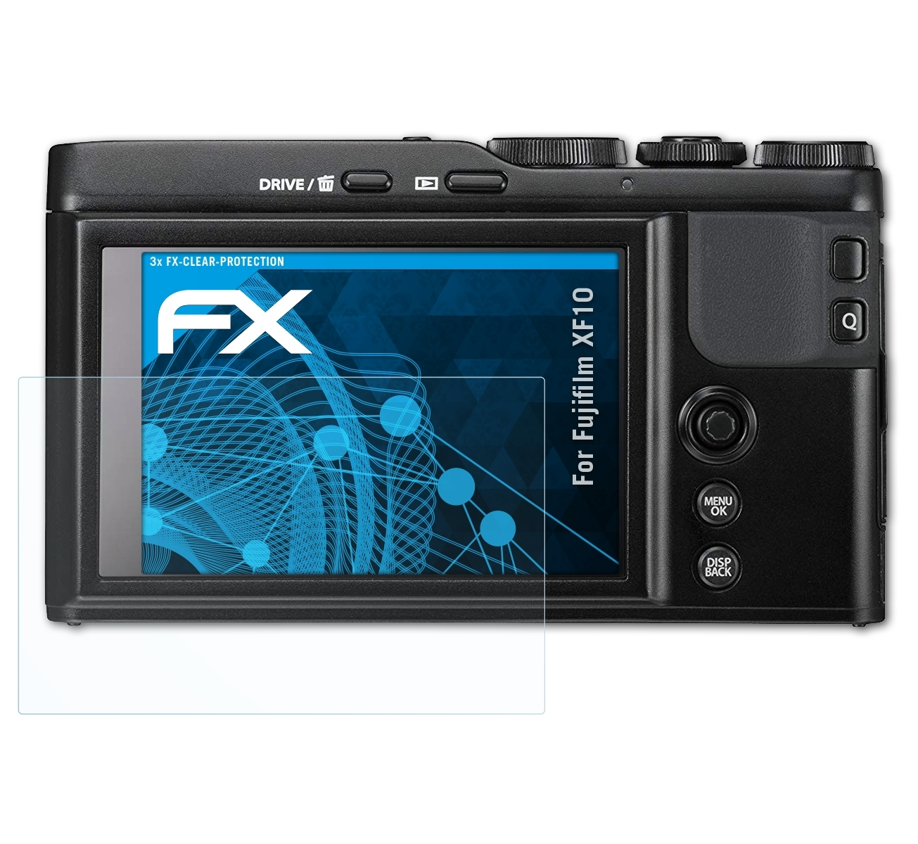 FX-Clear Displayschutz(für Fujifilm 3x ATFOLIX XF10)