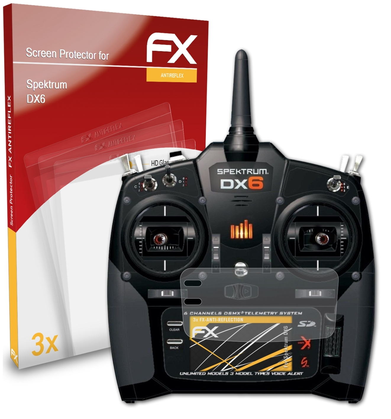 ATFOLIX 3x DX6) FX-Antireflex Spektrum Displayschutz(für