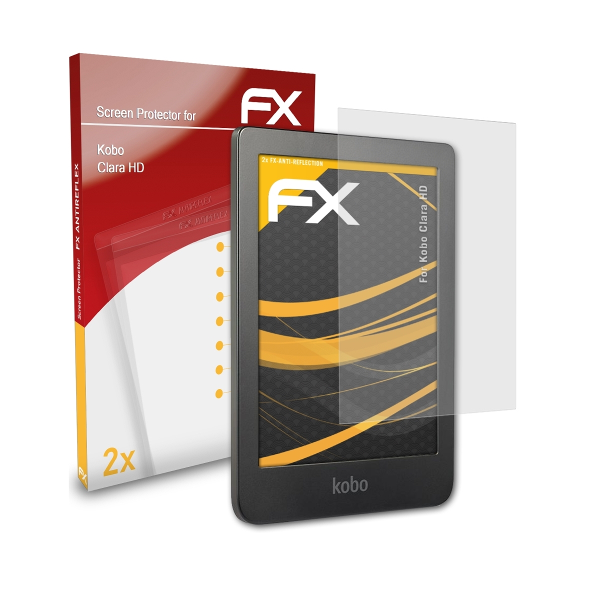 2x FX-Antireflex Displayschutz(für HD) Clara Kobo ATFOLIX