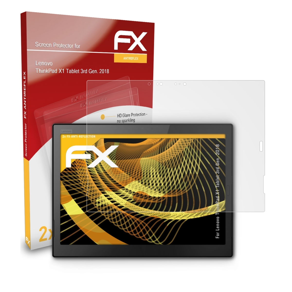 ATFOLIX 2x FX-Antireflex Displayschutz(für Lenovo (3rd ThinkPad X1 Tablet Gen. 2018))
