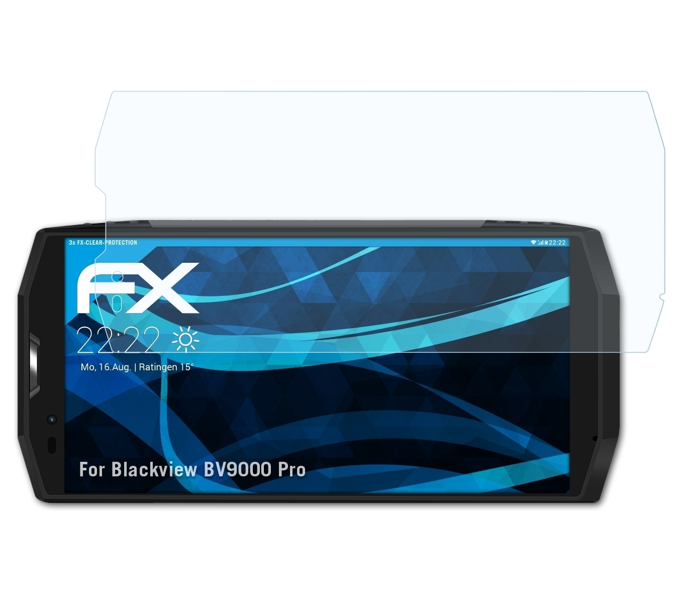 Displayschutz(für ATFOLIX Blackview Pro) BV9000 3x FX-Clear