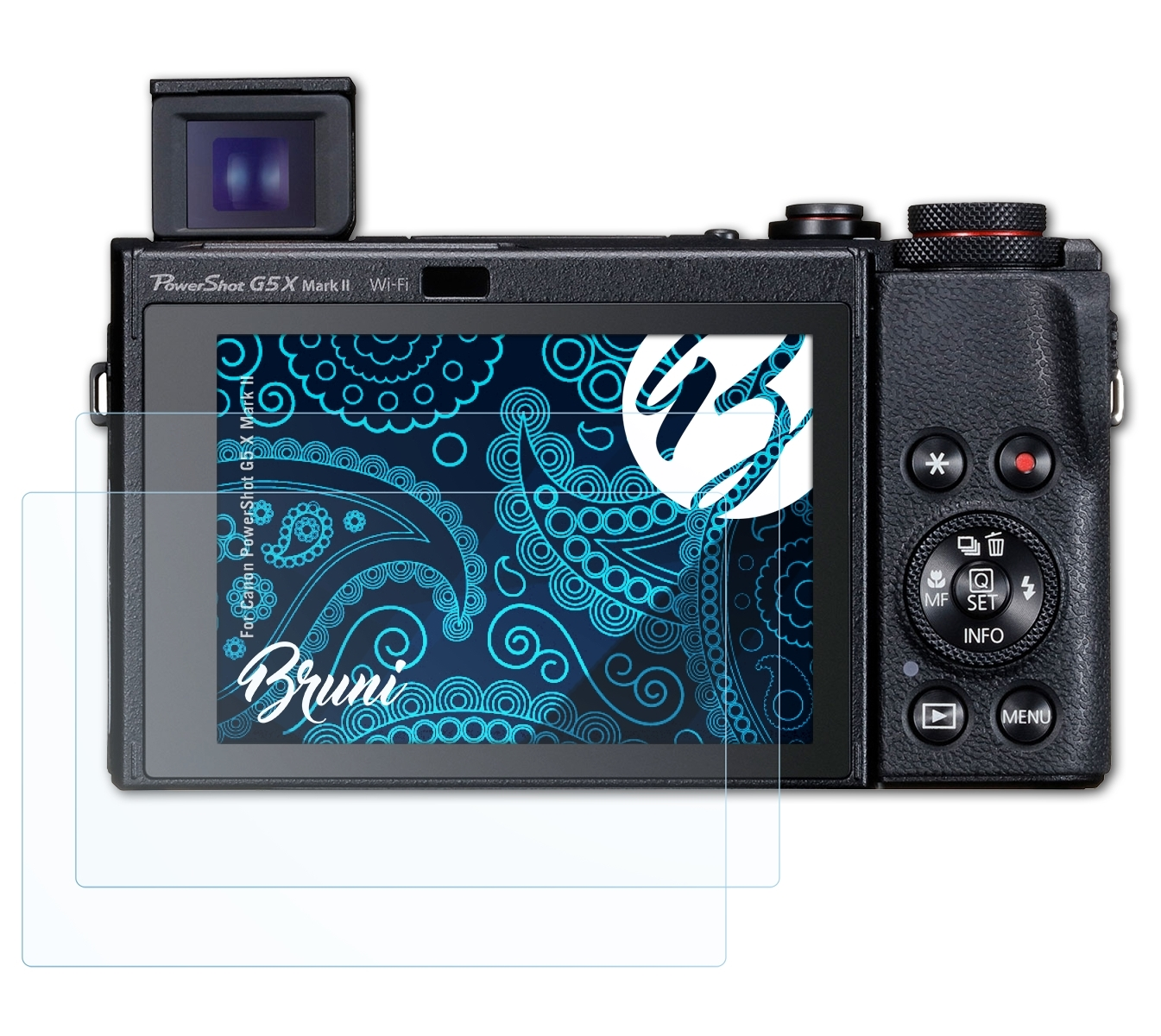 Mark BRUNI 2x II) PowerShot X Canon Basics-Clear Schutzfolie(für G5