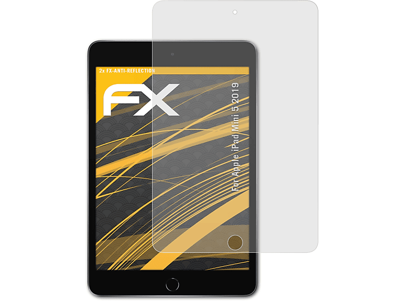 ATFOLIX 2x FX-Antireflex Displayschutz(für Apple iPad Mini 5 (2019))